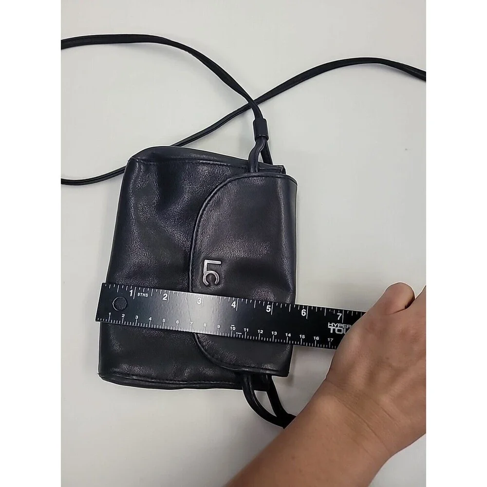Liz Claiborne Vintage Black‎ Genuine Leather Mini Crossbody Bag Purse